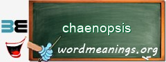 WordMeaning blackboard for chaenopsis